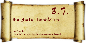 Berghold Teodóra névjegykártya